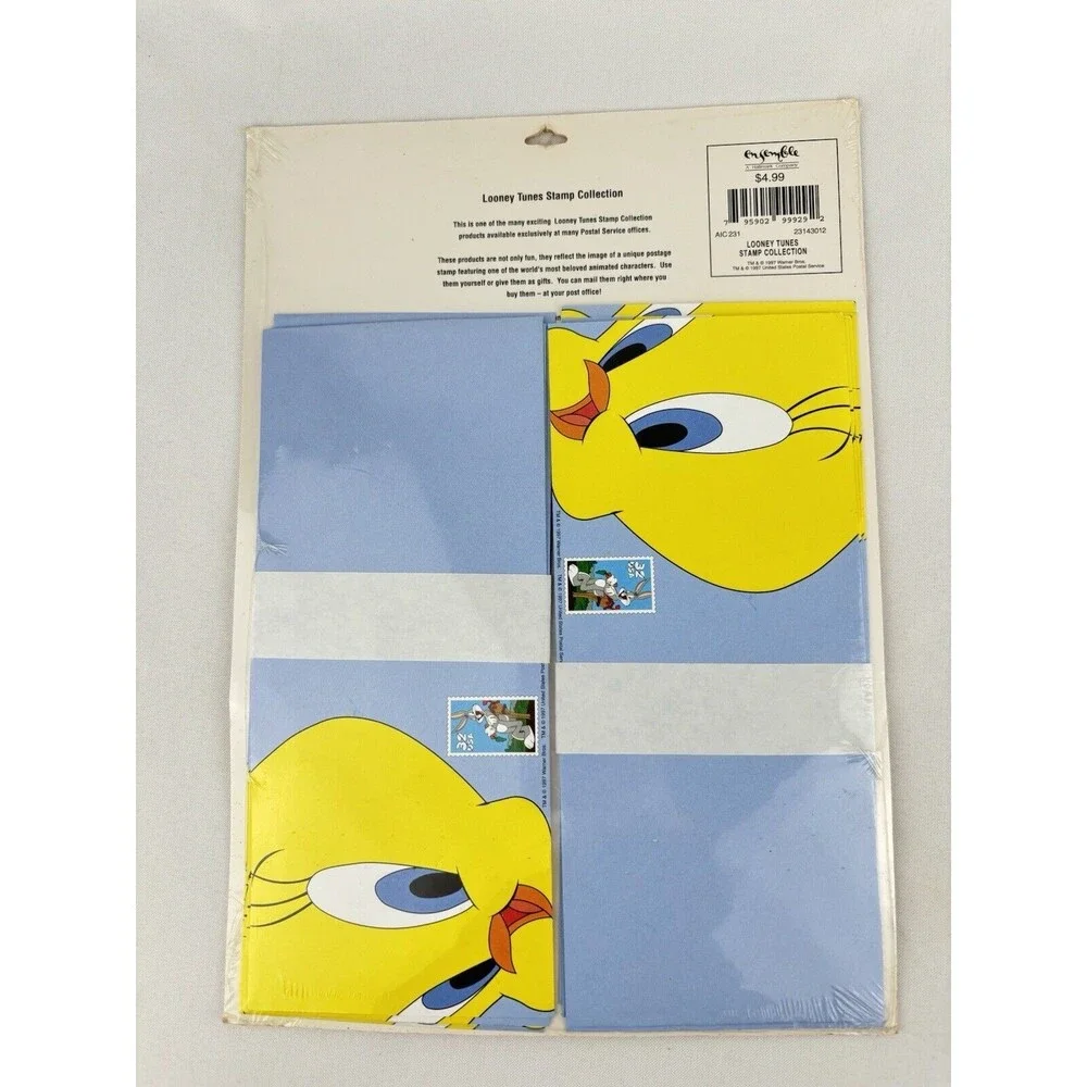 New-1997 Hallmark Looney‎ Tunes Stamp Collection Stationery Kit Tweety Bird